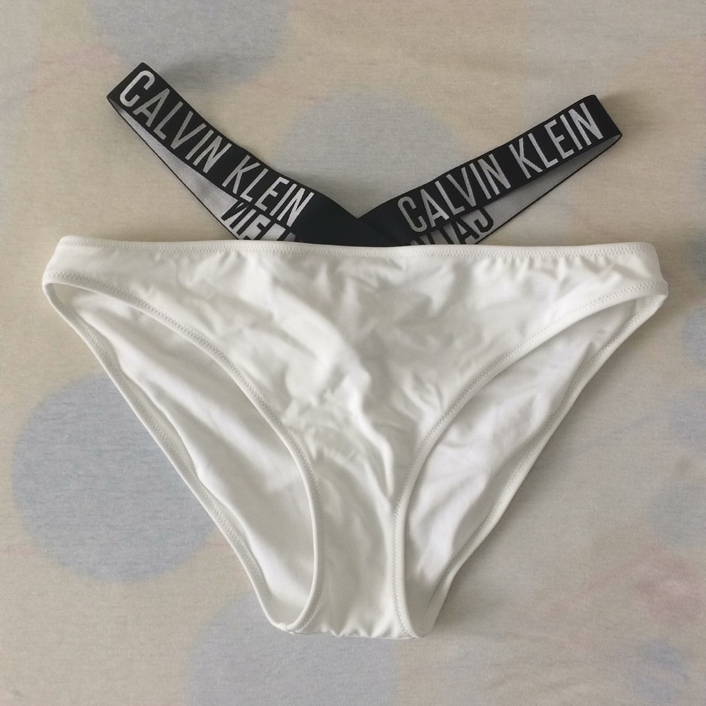Calvin Klein white and black X swim bikini bottom